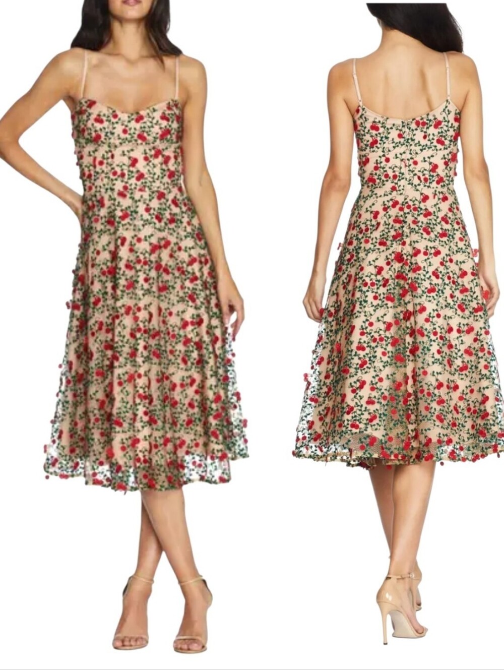 Dress the Population Janice Embroidered Fit & Flare Dress XL